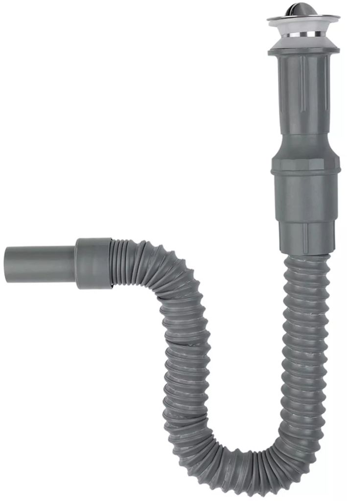 CESPOL PARA LAVABO DE POLIPROPILENO TUBO FLEXIBLE C/CONTRA CANASTA TIPO MONEDA, DICA