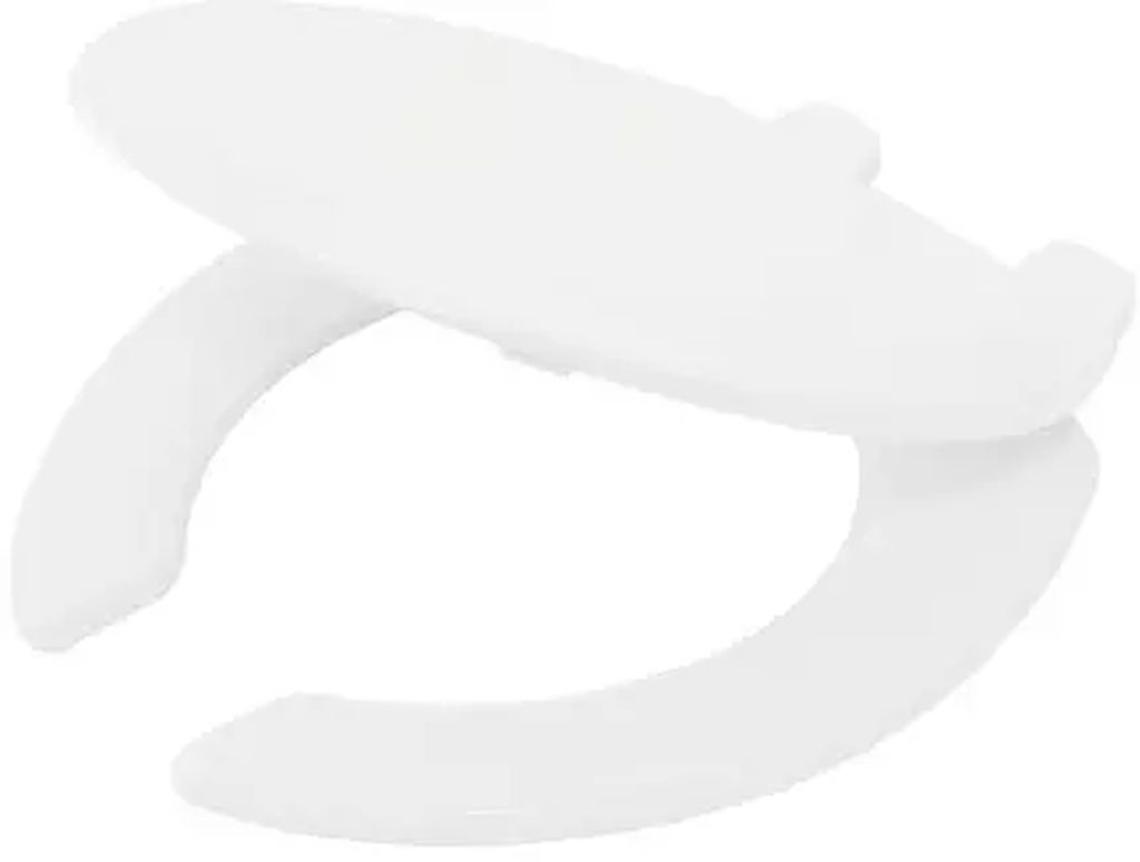 ASIENTO PARA W.C. REDONDO ABIERTO COLOR BLANCO POLIPROPILENO 100% VIRGEN BISAGRAS AJUSTABLES, URREA PLOMERIA